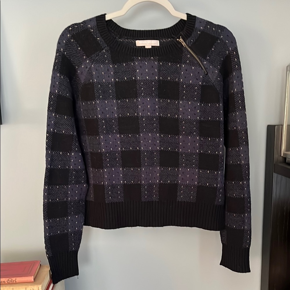 Banana Republic Plaid Sweater (Blue/Black) M